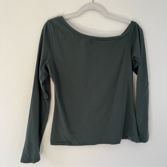 n:philanthropy NEW Erro Henley Off Shoulder Long Sleeve Henley Top Winter Moss - Picture 7 of 8